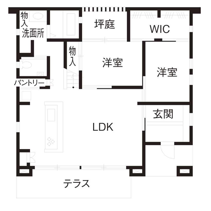 新進建設 【1500万円】終の棲家から子育て世代へ。長く住み継がれる平屋住宅／家の間取り図ありの間取り図（2LDK）1階