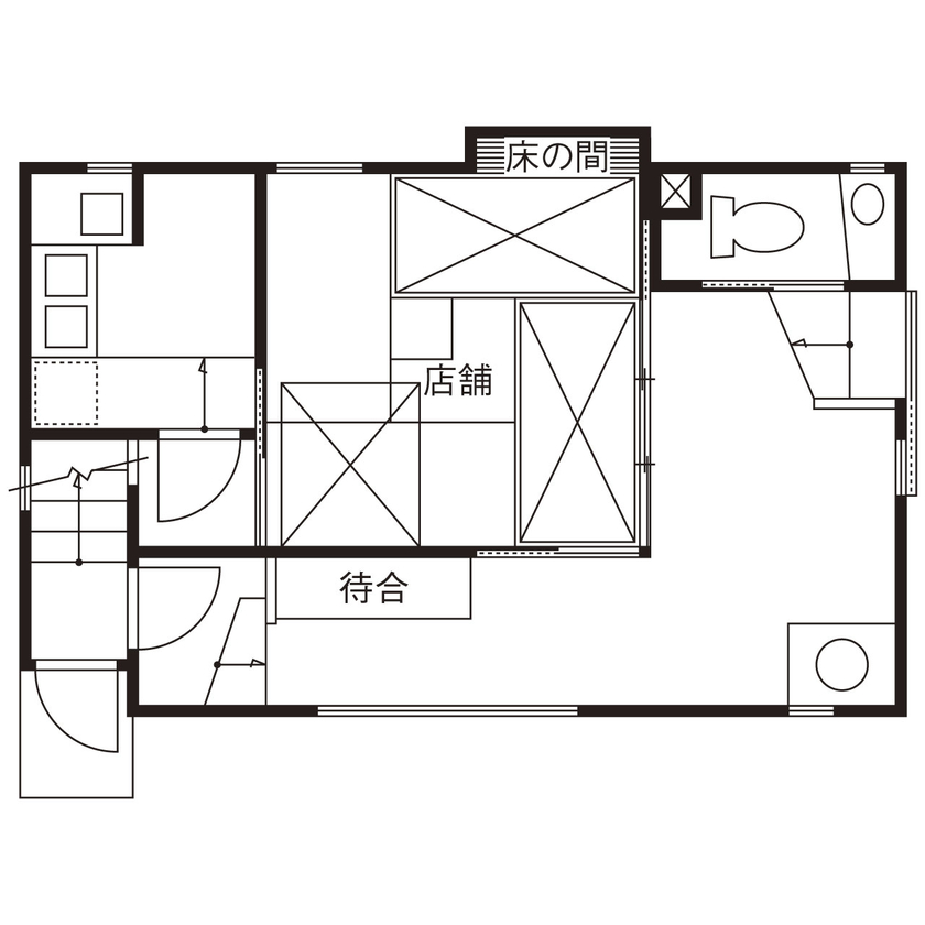 新進建設 【4000万円｜敷地14.9坪｜店舗併用｜間取り図あり】都心の狭小地でかなえた、カフェ併設の都市型３階建ての間取り図（店舗＋１LDK）1階