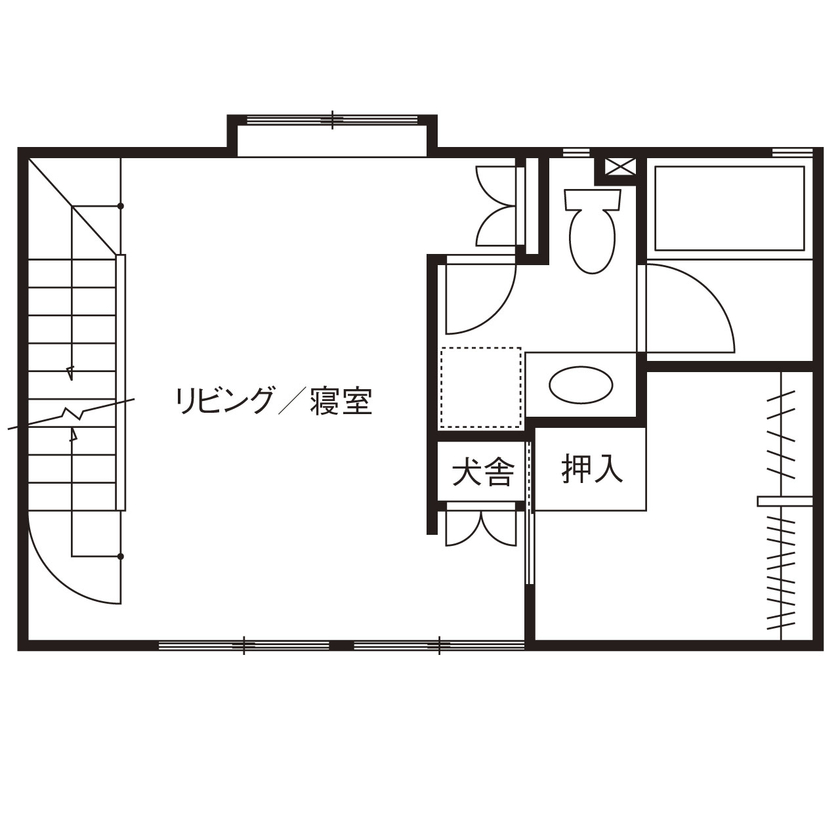 新進建設 【4000万円｜敷地14.9坪｜店舗併用｜間取り図あり】都心の狭小地でかなえた、カフェ併設の都市型３階建ての間取り図（店舗＋１LDK）２階