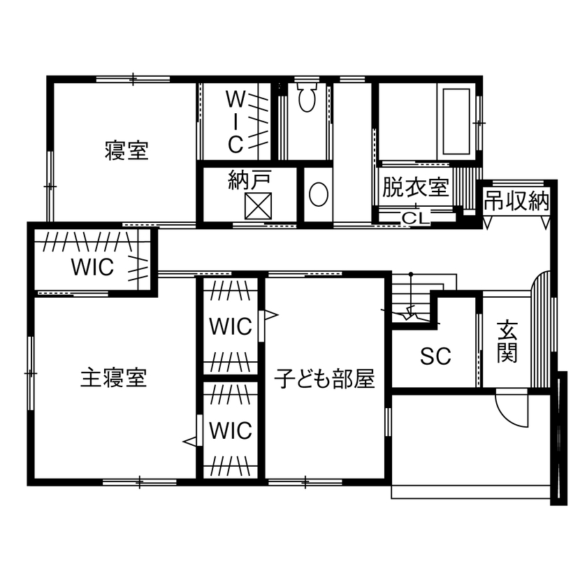 新進建設 【神奈川県／5500万円／46.4坪／間取り図あり】美しい眺望を主役に。自然豊かなロケーションを活かすプランの間取り図（3SLDK）1階