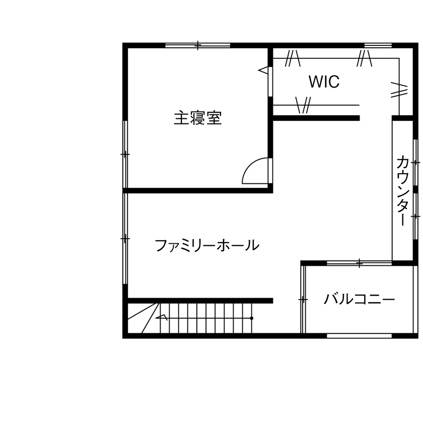 新進建設 【2200万円/30坪/ZEH/間取り図あり】圧倒的な高性能×驚愕のコストパフォーマンスに家族全員が「大満足」の間取り図（1LDK＋ホール）2階