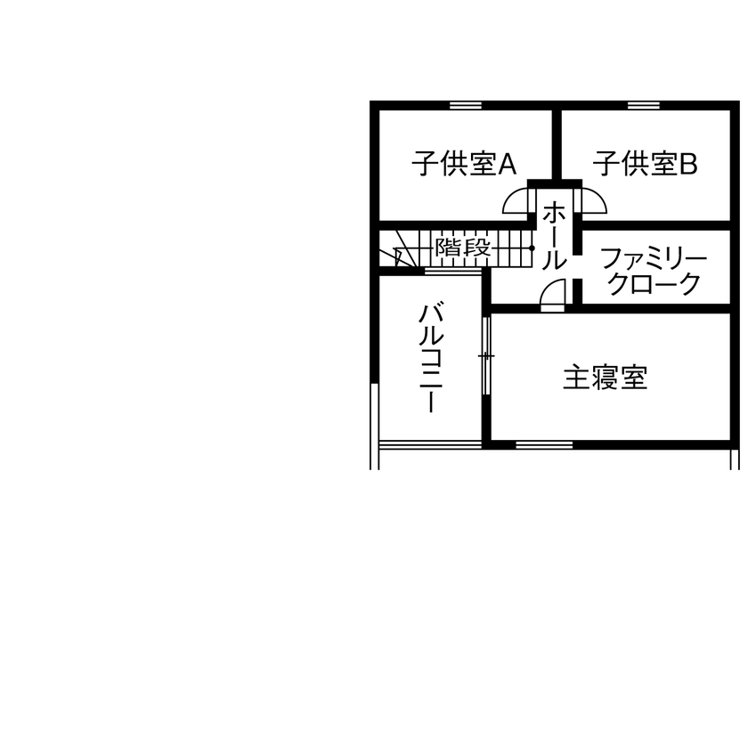 ＰＬＵＳ　ＨＡＵＳ（プラスハウス） 【本体価格3000万円／40.7坪】Wood×Grey×Blackのスタイリッシュなデザインが映えるサロン併設の家の間取り図（3LDK＋店舗）2階