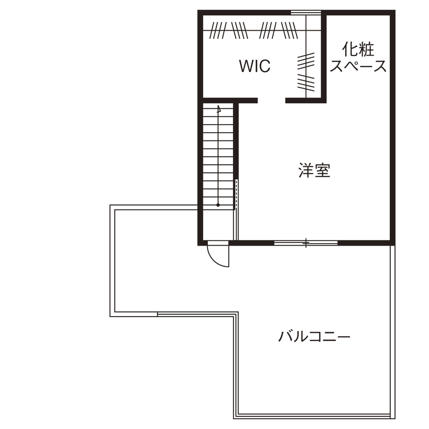 エフイーホーム 【大阪/2000万円台/3階建て/間取り図】重量鉄骨で叶えるオーバーハングのオシャレな家の間取り図（4LDK）3階