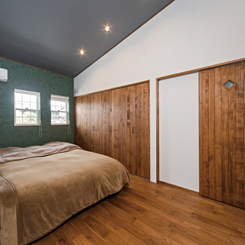 チェックハウス 【平屋/1000万円台/間取り】アメリカンなベースをイメージした平屋。自然素材の心地よさと高い天井の解放感の建築実例画像8