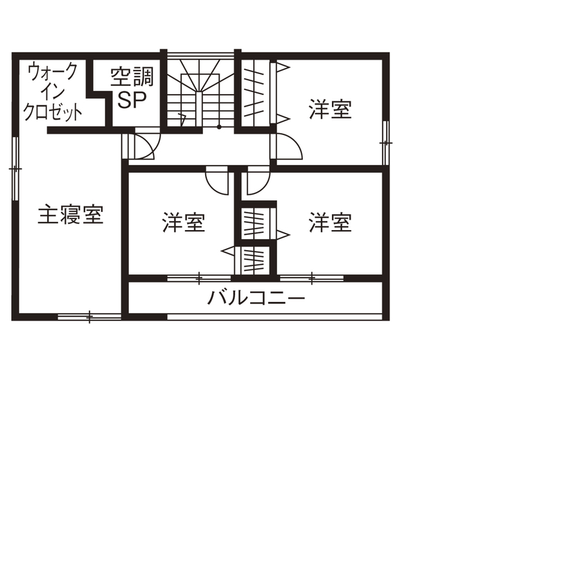 チェックハウス 【30坪台/4LDK/おうちカフェ/全館空調/間取り有】ナチュラルで寛げる“おうちカフェ”は全館空調で心地よくの間取り図（4LDK）２階