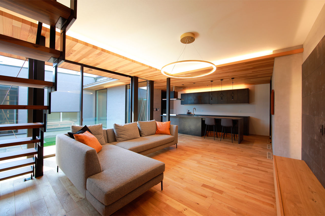 チェックハウス 【3000万円台/3LDK/半平屋/中庭/間取り図有】全館空調のホテルライクな家でカーテン不要の開放的な暮らしの建築実例画像5