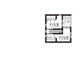 チェックハウス 【2000万円台/間取り図有/平屋風】無垢の木、漆喰の素材感をいかしたシンプル＆ナチュラルな中庭のある家の間取り図null２階