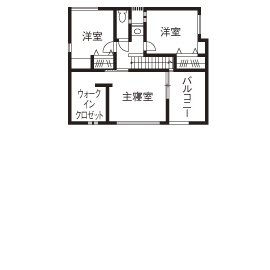 チェックハウス 外観はシンプルモダン、インテリアは海外のリゾートホテルをイメージ。「中庭の心地よさは最高です！」の間取り図（4LDK）２階