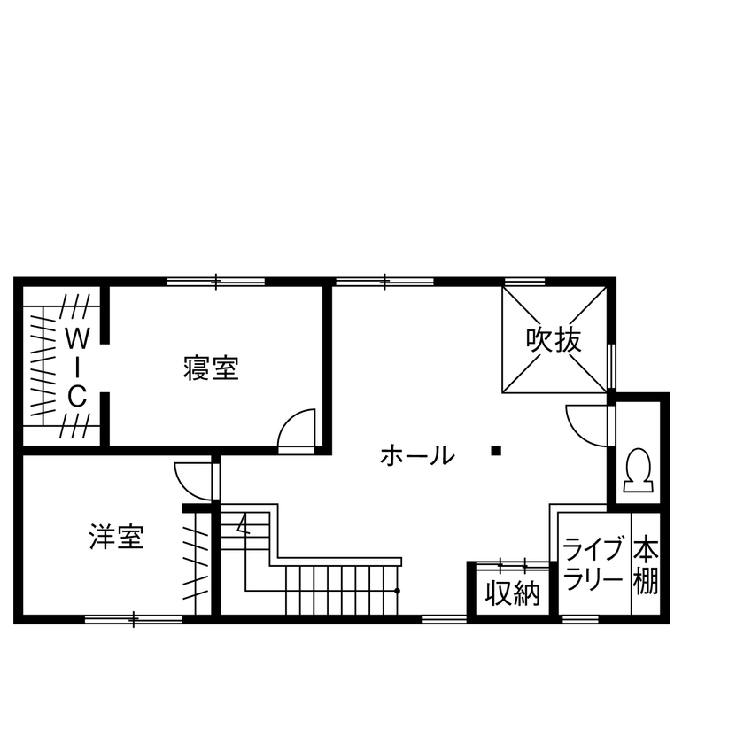 Liber（リベル） 【長久手市×SOHO×二列型キッチン×間取り図】無駄のない動線＆収納で叶えた、広いLDKと仕事室のある家の間取り図（3LDK）2階