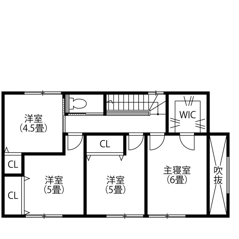 Liber（リベル） 【岡崎市×ホテルライク×家事動線×間取り図あり】質感は高く、ムダはおさえる…予算管理のお手本ハウスの間取り図（4LDK）2階