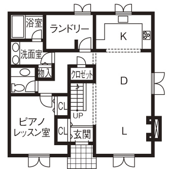 ニットーホーム ノスタルジーを覚えさせる様式美。家族の想い出と共に時を刻む住まいの間取り図（4LDK）１階