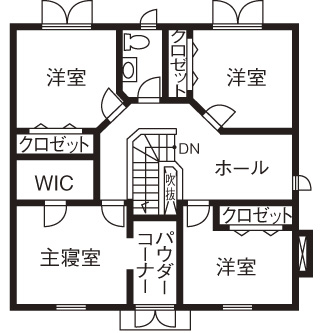 ニットーホーム ノスタルジーを覚えさせる様式美。家族の想い出と共に時を刻む住まいの間取り図（4LDK）２階