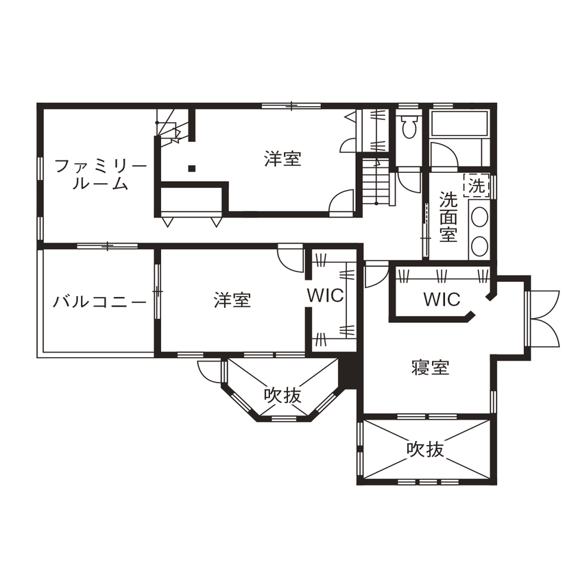 ニットーホーム 優美な空間にお気に入りのクロスやカーテンをコディネート。豊かな時間を奏でるクイーン・アンの家の間取り図（4LDK）2階