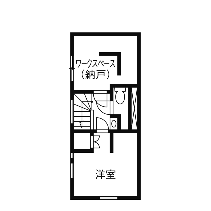 フォーライフ 【1500万円~1999万円/狭小住宅/３階建て/間取図有】約13坪の敷地に、家族５人が快適に暮らせる住空間を実現の間取り図（2LDK＋納戸）３階