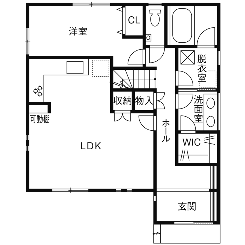フォーライフ 【3400万円～3499万円／建て替え／屋上／間取図有】住み心地とデザイン性を両立した都市型二世帯住宅の間取り図（4LDK＋屋上）１階