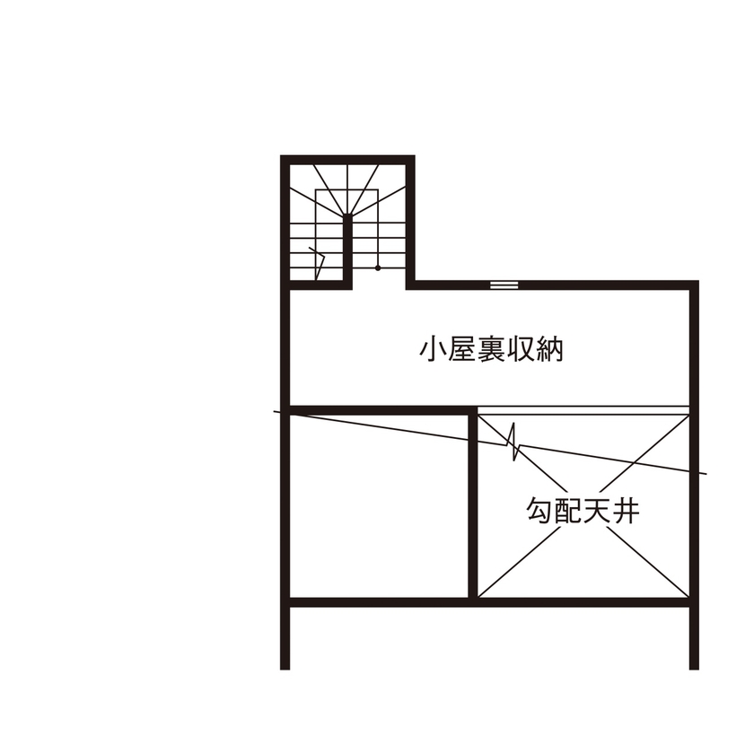 ソーラースマートグリッドホーム　三陽工務店 【HEAT20/変形地/カビ抑制工法/間取り有】カビゼミでの学びが依頼のきっかけ。梅雨も快適な暮らしを実現の間取り図（3LDK）小屋裏