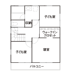 HOLIDAYS（ホリデイズ） 【愛知/1500万円台/3LDK/30坪/間取り図】屋上は花火大会の特等席。スキップフロアのあるラスティックな家の間取り図（3LDK）2階