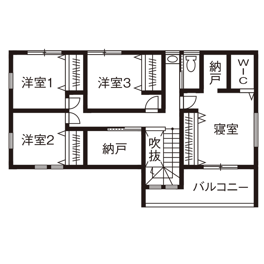 HOLIDAYS（ホリデイズ） 【愛知/2000万円台/間取り図】高気密・高断熱、一種換気、床下エアコン。カッコイイだけじゃなく高性能の間取り図（5K以上）