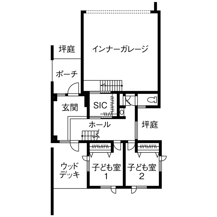 HOLIDAYS（ホリデイズ） 【ビルトインガレージ/間取り図】2階の床下に多目的スペースまである施主の理想を超えたガレージハウスの間取り図（3LDK）1階