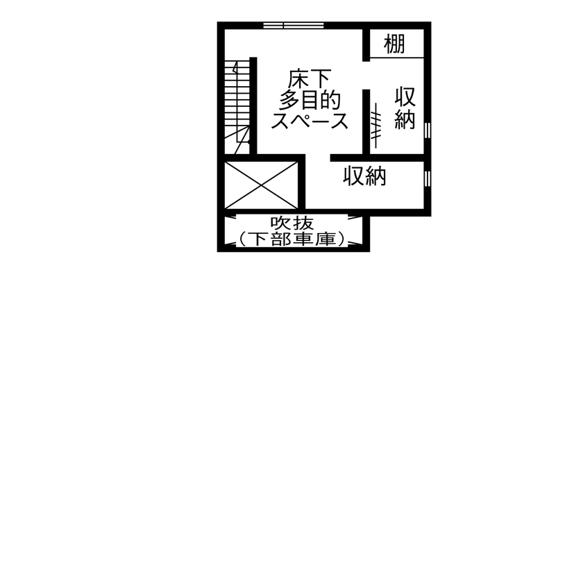 HOLIDAYS（ホリデイズ） 【ビルトインガレージ/間取り図】2階の床下に多目的スペースまである施主の理想を超えたガレージハウスの間取り図（3LDK）2階床下
