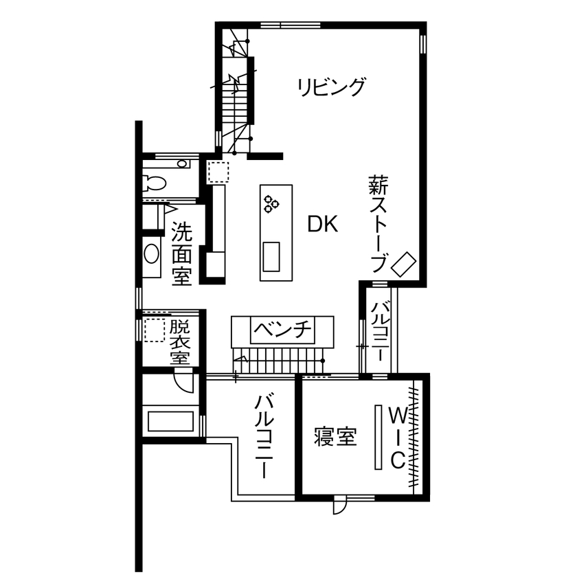 HOLIDAYS（ホリデイズ） 【ビルトインガレージ/間取り図】2階の床下に多目的スペースまである施主の理想を超えたガレージハウスの間取り図（3LDK）2階
