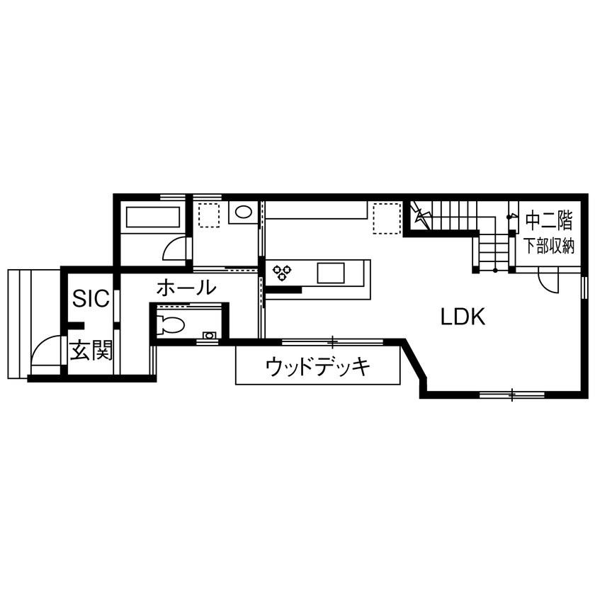 HOLIDAYS（ホリデイズ） 【愛知/1000万円台/3LDK/間取り図】「土地＋自由設計」で実現した、太陽の光と庭の緑に囲まれて暮らす家の間取り図（3LDK）1階