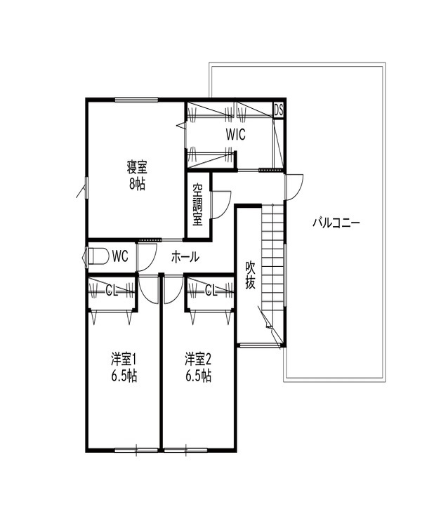 HOLIDAYS（ホリデイズ） 【豊田市×全館空調×吹き抜け】ガレージ倉庫、ルーフバルコニーで趣味を愉しむ家 の間取り図（3LDK）2階
