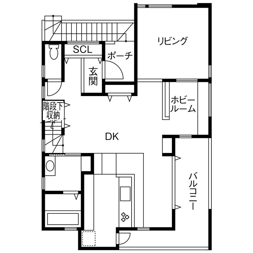 HOLIDAYS（ホリデイズ）  【愛知/3階建て/二世帯/ビルトインガレージ/間取り図】４世代、６人家族がハイセンスに暮らす３階建て の間取り図（5K以上）2階