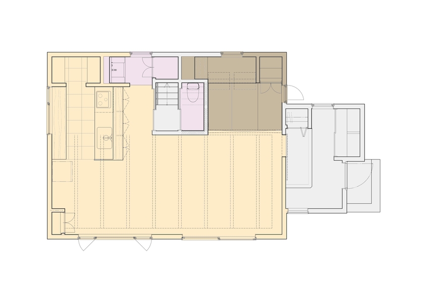 イチマルホーム 木の魅力が溢れる開放空間で、ヌックが彩る特別な暮らしの間取り図（4LDK）1階