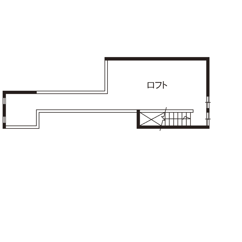 大喜工務店 【滋賀県/2000万円台/平屋/間取り有】長期自然乾燥した一尺角の大黒柱が支える和モダンデザインの平屋建ての間取り図（３LDK＋ロフト）ロフト