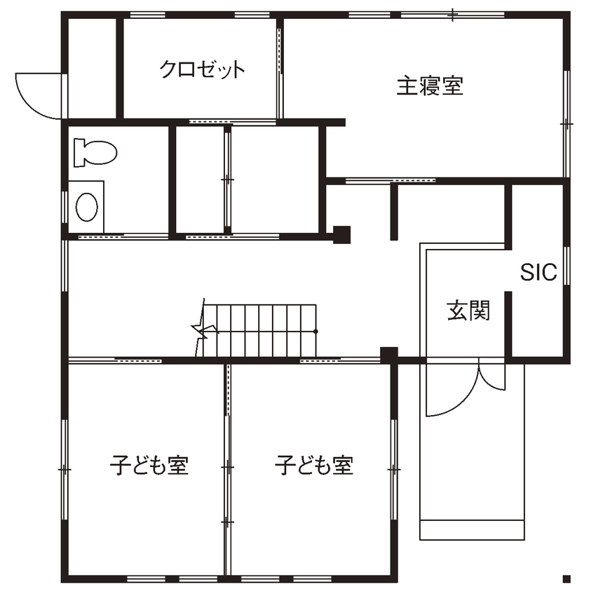 大喜工務店 【滋賀県/2000万円台/間取り図有】注文住宅で叶えた、自然光たっぷりの8寸角の大黒柱が天井まで伸びる家の間取り図（4LDK）1階