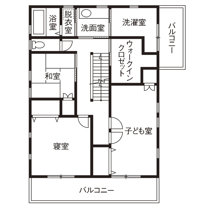 大喜工務店 【滋賀県/2000万円台/間取り】沢山の実例を見て決意！樹齢100年を超える無垢材の木の香りに癒される家の間取り図（3LDK）2階