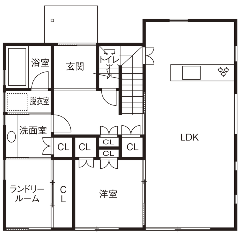 大喜工務店 【京都府／2000万円台／間取り有】子どもがなめても大丈夫。極太のムク材など自然素材だけを使った家の間取り図（4LDK）1階