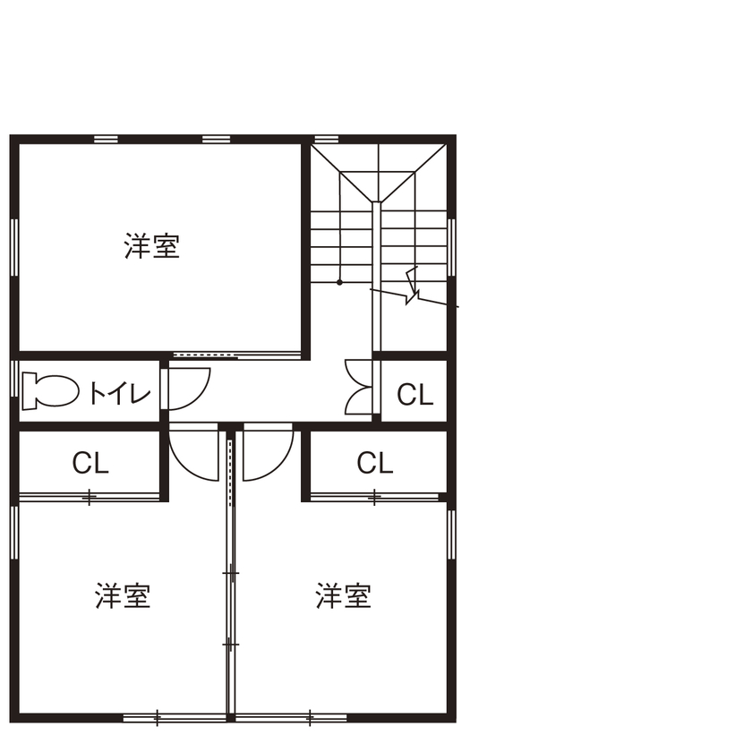 大喜工務店 【京都府／2000万円台／間取り有】子どもがなめても大丈夫。極太のムク材など自然素材だけを使った家の間取り図（4LDK）2階