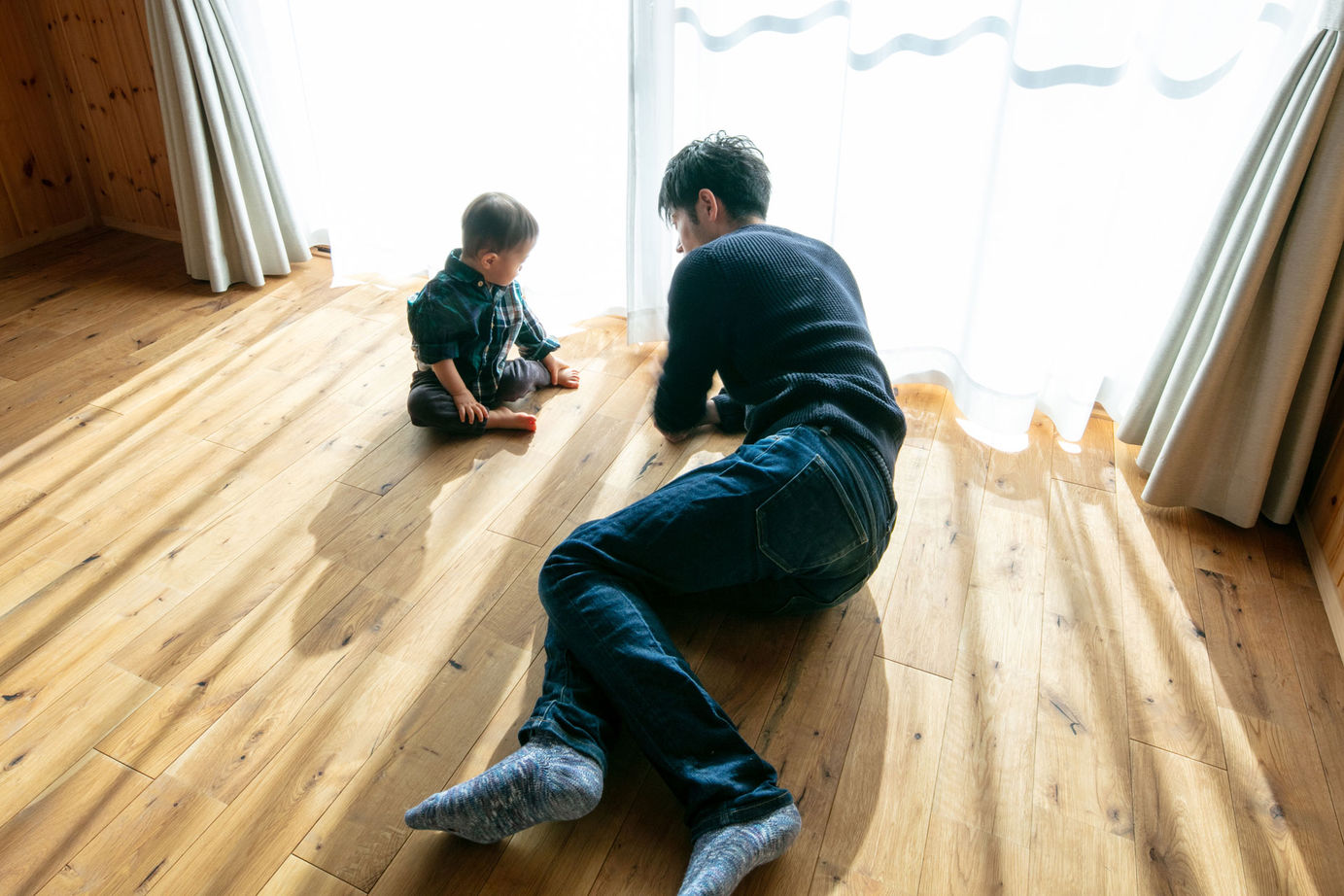 大喜工務店 【京都府／2000万円台／間取り有】子どもがなめても大丈夫。極太のムク材など自然素材だけを使った家の建築実例画像3