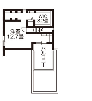 旭化成ホームズ（ヘーベルハウス） 外から視線が入らない中庭の設計で一日中、心地よい光で満たされる家の間取り図null3階