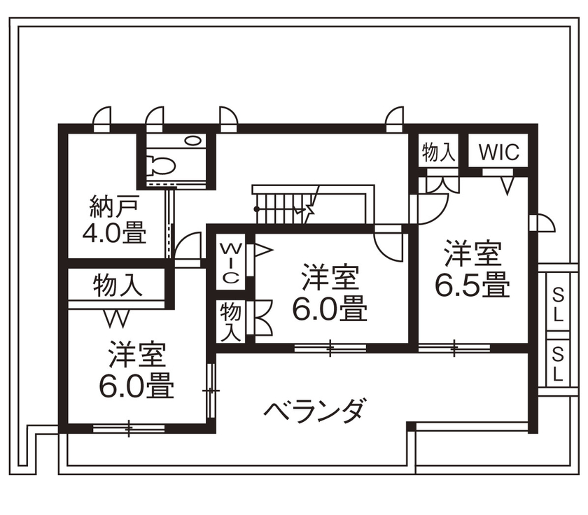 旭化成ホームズ（ヘーベルハウス） 内と外をつなぎ、床の高さを変えて多彩な過ごし方ができる３階建ての間取り図null3階