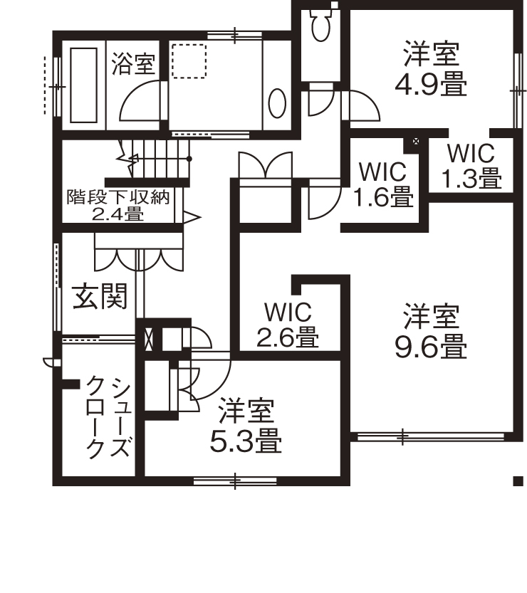 旭化成ホームズ（ヘーベルハウス） 2階リビングでバルコニーを広々と　愛犬と伸び伸び暮らせる住まいにの間取り図null1階