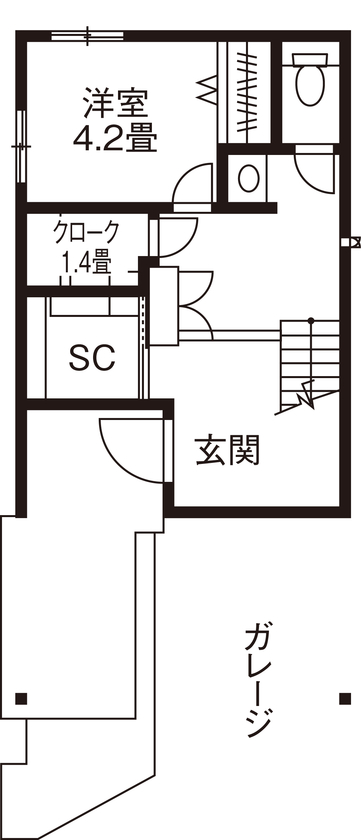 旭化成ホームズ（ヘーベルハウス） 重鉄構造が可能にした無柱空間で敷地約２５坪でも広々と開放的にの間取り図（4LDK）１階