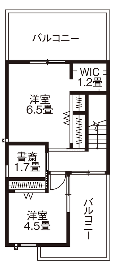 旭化成ホームズ（ヘーベルハウス） 重鉄構造が可能にした無柱空間で敷地約２５坪でも広々と開放的にの間取り図（4LDK）３階
