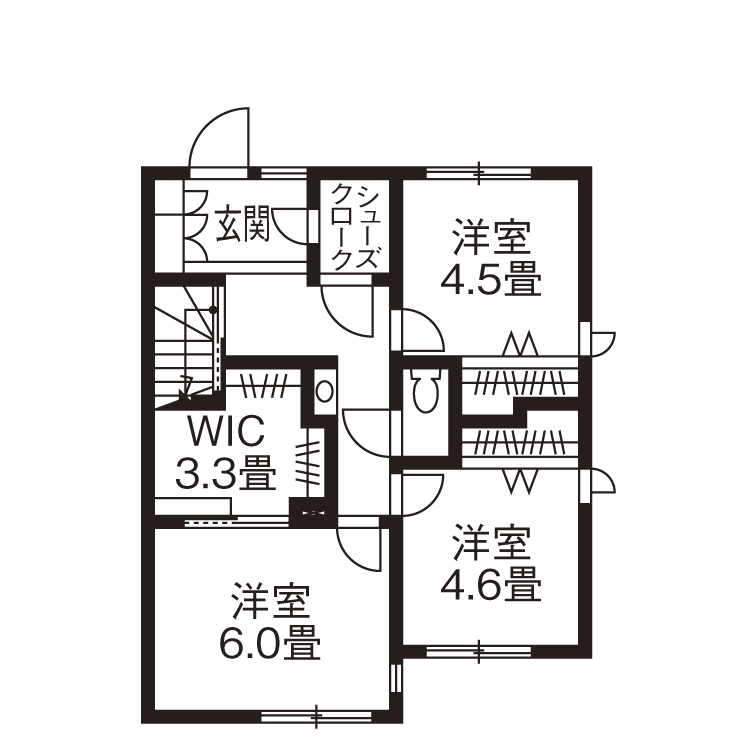 旭化成ホームズ（ヘーベルハウス） 開放的な吹抜けやバルコニーで リゾートの気分を楽しめるわが家にの間取り図（4LDK）１階