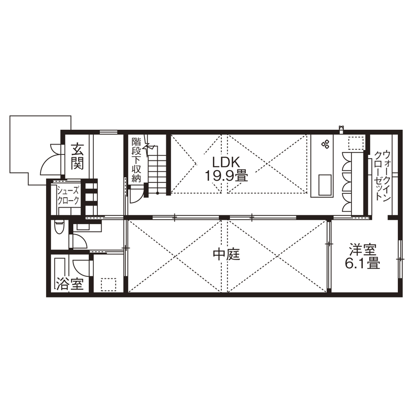 旭化成ホームズ（ヘーベルハウス） 心も身体もリラックスして過ごせる 居心地のよさにこだわった住まいの間取り図（4LDK）１階