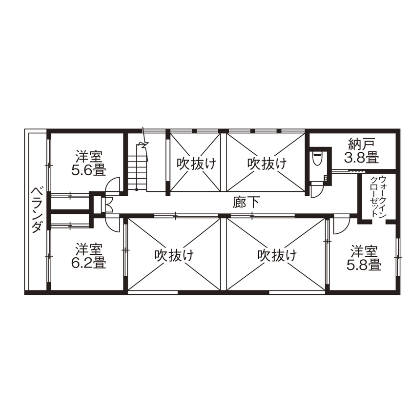 旭化成ホームズ（ヘーベルハウス） 心も身体もリラックスして過ごせる 居心地のよさにこだわった住まいの間取り図（4LDK）２階