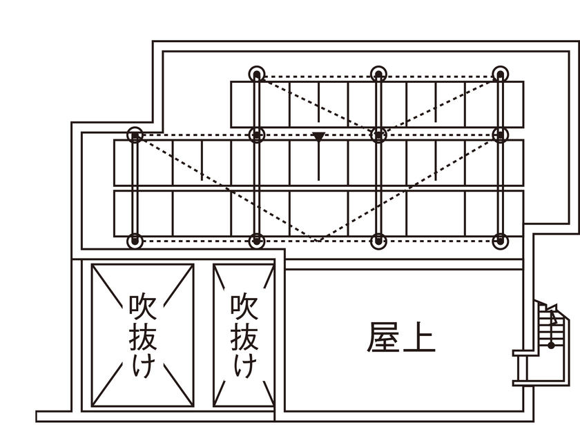 旭化成ホームズ（ヘーベルハウス） ２階にリビングとバルコニーを設け リゾートの雰囲気を楽しむ住まいにの間取り図（4LDK）屋上