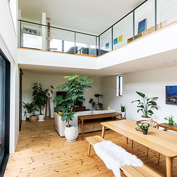 旭化成ホームズ（ヘーベルハウス） 吹抜けと中庭が一体の広々LDKで、愛猫と一緒の時間を大切に暮らすの建築実例画像2