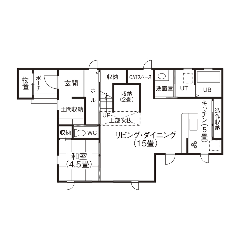 太平ホーム北海道 【4LDK/39.5坪】猫と暮らす家の間取り図（4LDK）1階