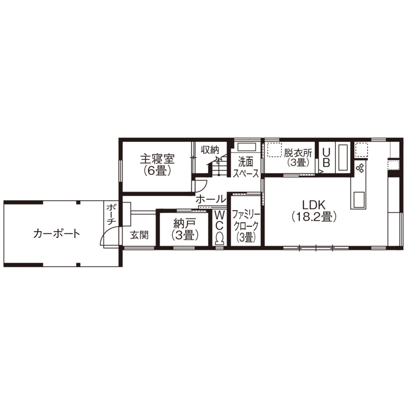 太平ホーム北海道 【2500～3000万円／建築家と建てる住まい】家族の夢とこだわりを詰め込んだ、家事ラクなマイホームの間取り図（4LDK）1階