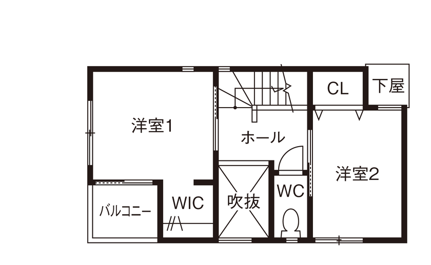 HOUSECODE(ハウスコード） 【堺市/1000万円台/20坪/狭小/間取り】太陽光が降り注ぐ吹抜け３階建てのお家の間取り図（3LDK）3階