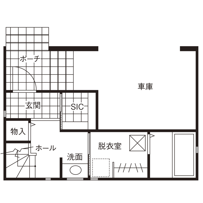 HOUSECODE(ハウスコード） [堺市/敷地約19坪/3階建て】白い塗り壁の家【間取り図あり】の間取り図（3LDK）1階