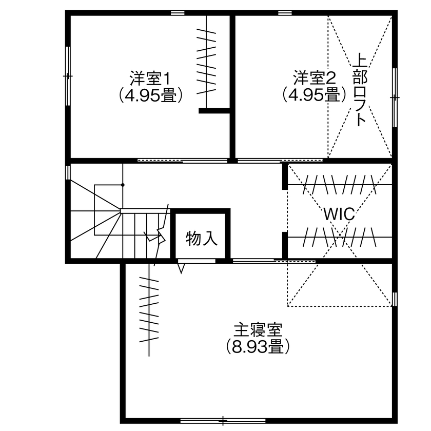HOUSECODE(ハウスコード） 堺市/狭小/2階建て/21坪の敷地に叶えた、豊かに暮らせる家【間取り図有】の間取り図（3LDK）2階